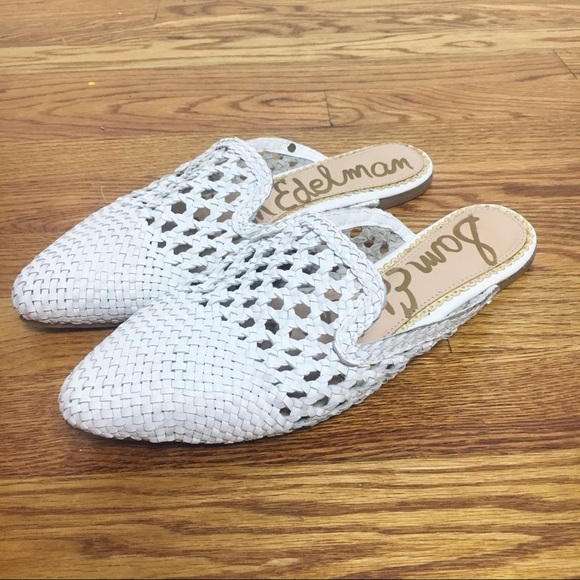 Sam Edelman Shoes - Sam Edelman Woven White Flats Slip Ons Size 8